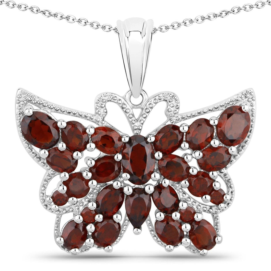 4.90 Carat Genuine Garnet .925 Sterling Silver Pendant - Pendants - Custom Crafting Alliance, LLC