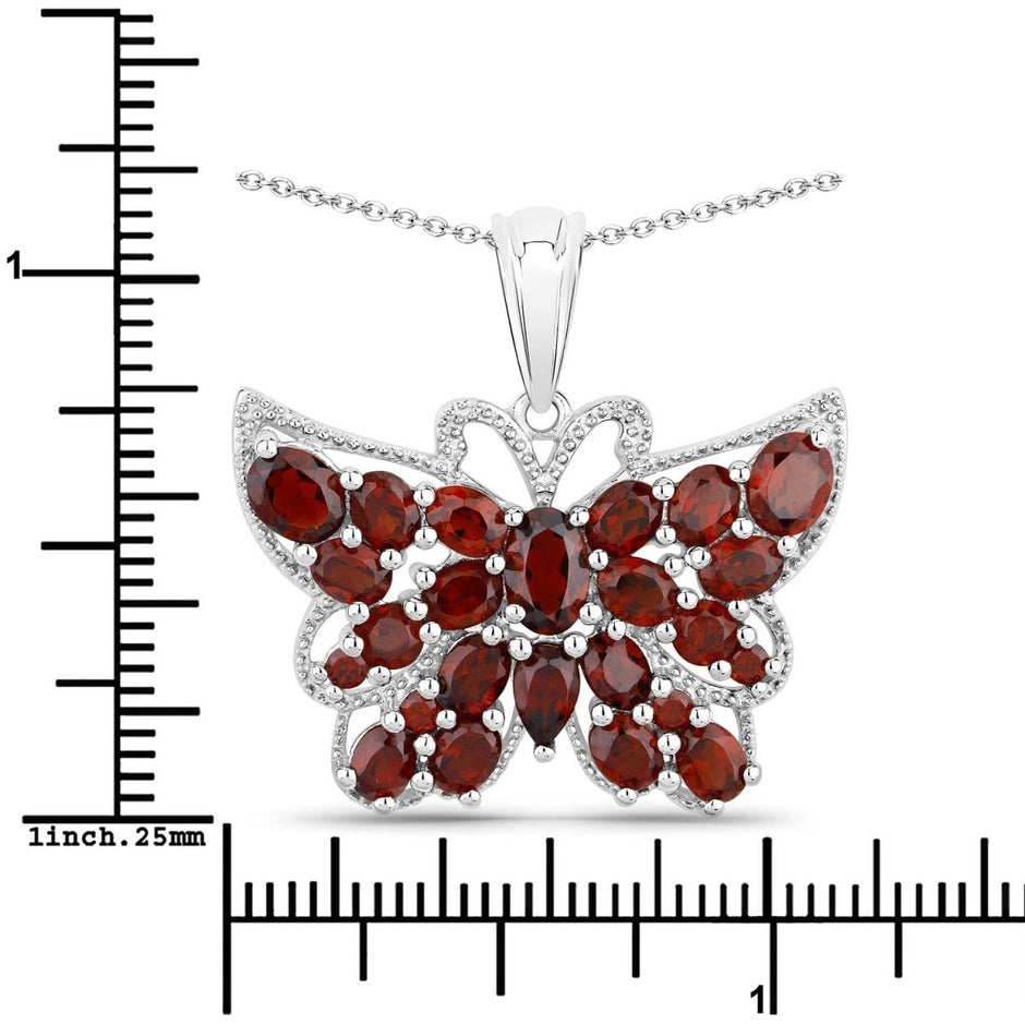 4.90 Carat Genuine Garnet .925 Sterling Silver Pendant - Pendants - Custom Crafting Alliance, LLC