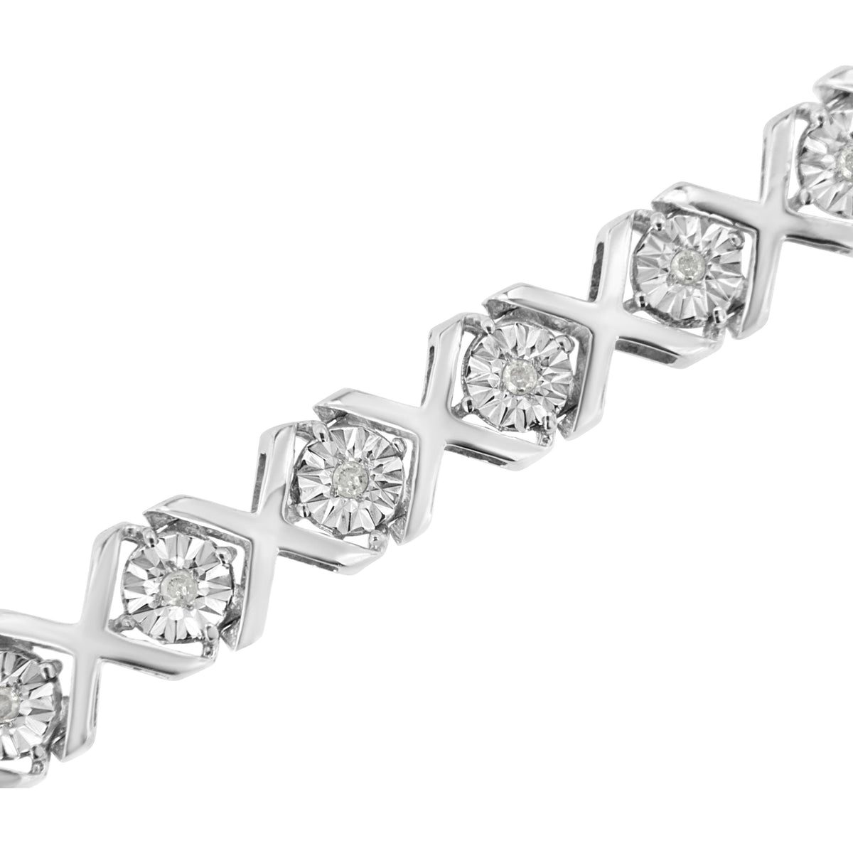 .925 Sterling Silver 1/4 Cttw Miracle Set Diamond 
