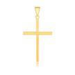 14k Yellow Gold Polished Flat Cross Pendant