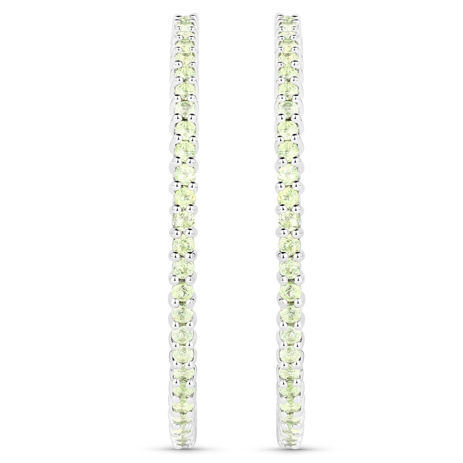 3.50 Carat Genuine Peridot .925 Sterling Silver Earrings