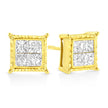 14K Yellow Gold 1 Cttw Princess Cut Diamond Square Stud Earrings
