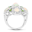 2.97 Carat Genuine Ethiopian Opal And Chrome Diopside .925 Sterling Silver Ring