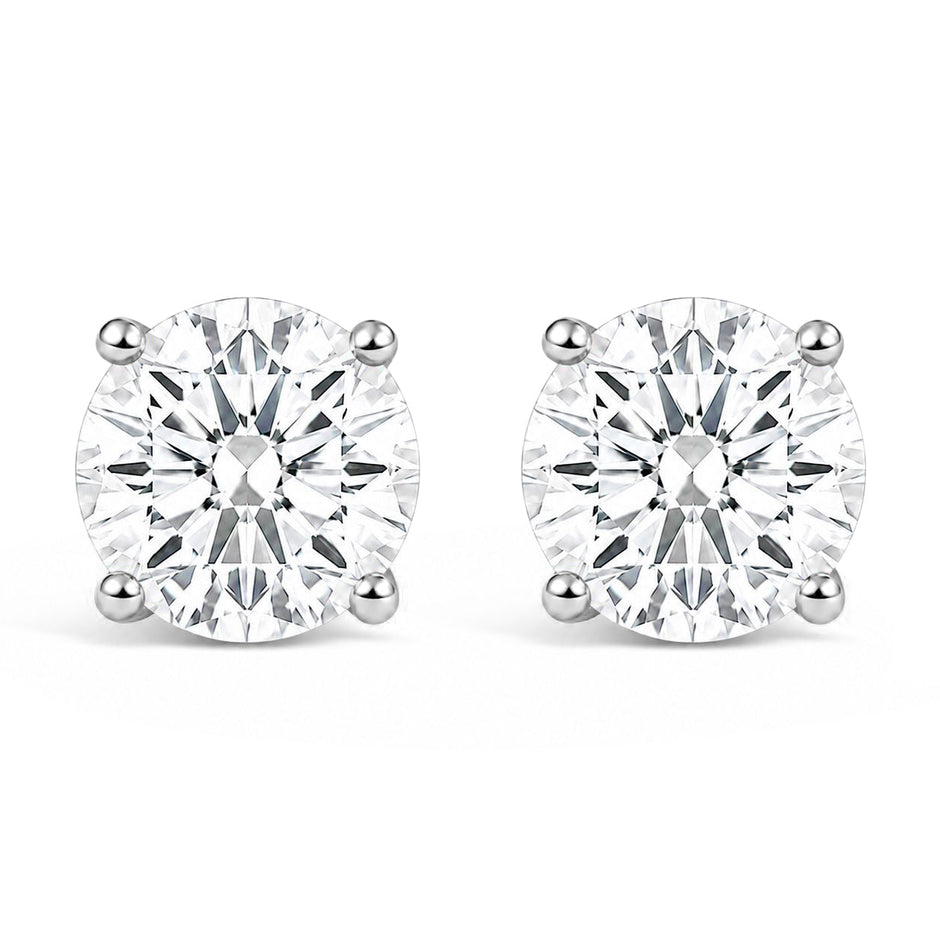 IGI Certified 14K Yellow Gold 1.00 Cttw Round Lab Grown Diamond Solitaire Stud Earrings