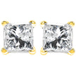 14K Yellow Gold 1/5 Cttw Princess-Cut Square Near Colorless Diamond Classic 4-Prong Solitaire Stud Earrings (I-J Color, I2-I3 Clarity)