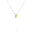 14k Tri Color Gold Lariat Rosary Necklace