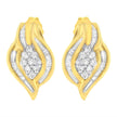 10K Yellow Gold 1/3 cttw Round-Cut Diamond Cluster and Swirl Stud Earrings (J-K Clarity, I2-I3 Color)