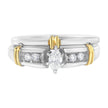 14K Yellow and White Gold 1/3 Cttw Marquise Diamond Cocktail Engagement Ring Set (H-I Color, SI1-SI2 Clarity) - Size 7