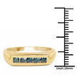 14K Yellow Gold Plated 0.50 Carat Genuine Blue Diamond .925 Sterling Silver Ring