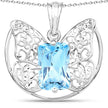 11.10 Carat Genuine Swiss Blue Topaz .925 Sterling Silver Pendant