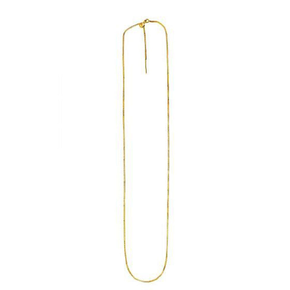 Endless Adjustable Box Chain in 14k Yellow Gold (0.95 mm)