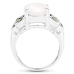 4.52 Carat Genuine Opal and Chrome Diopside .925 Sterling Silver Ring