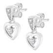 14K White Gold 1/6 Cttw Diamond Dangle Heart Stud Earrings (H-I, SI2-I1)