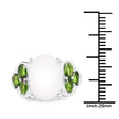 4.52 Carat Genuine Opal and Chrome Diopside .925 Sterling Silver Ring