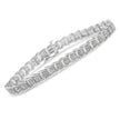 10k White Gold 2 cttw Diamond Fan-Shaped Link Tennis Bracelet (I-J Clarity, I3 Color) - Size 7.25