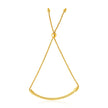 14k Yellow Gold Smooth Curved Bar and Lariat Style Bracelet