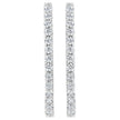14K White Gold 2.0 Cttw Round Brilliant Cut Diamond Oblong Hinged Leverback Hoop Earrings (I-J Color, I1-I2 Clarity)