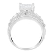 14K White Gold 2.0 Cttw Mixed-Cut Diamond Rectangle Invisible-Set Composite Cluster Ring with Bar- and Channel-Set Band (H-I Color, SI2-I1 Clarity) - Size 5
