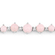 5.50 Carat Genuine Pink Opal and White Topaz .925 Sterling Silver Bracelet