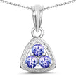 0.69 Carat Genuine Tanzanite .925 Sterling Silver Pendant