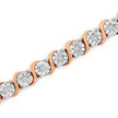 14K Rose Gold Plated .925 Sterling Silver 1/4 Cttw Diamond Round Miracle Plate and 