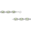 .925 Sterling Silver 7x7 mm Cushion Cut Green Amethyst and 1/20 cttw Round Cut Diamond Fashion Tennis Bracelet (I-J Color, I1-I2 Clarity) - 7