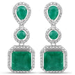 7.85 Carat Dyed Emerald .925 Sterling Silver Earrings