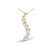AGS Certified 14k Yellow Gold 3.0 Cttw Baguette and Brilliant Round-Cut Diamond Journey 18