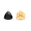 0.70 Carat Genuine Black Sapphire 14K Yellow Gold Earrings