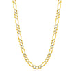 6.0mm 14K Yellow Gold Solid Pave Figaro Chain