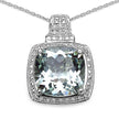 5.50 Carat Genuine Green Amethyst .925 Sterling Silver Pendant
