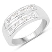 0.70 Carat Genuine White Sapphire .925 Sterling Silver Ring