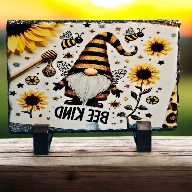 4x6 - inch Slate Plaque: Oops! Bee Kind...or Don’t - Sublimation Slate - Decoration - Custom Crafting Alliance, LLC