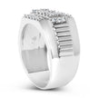 Men's .925 Sterling Silver 1.00 Cttw Diamond Multi Row Band Ring -Size 10