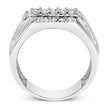 Men's .925 Sterling Silver 1.00 Cttw Diamond Multi Row Band Ring -Size 10