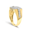 Men's 14K Yellow Gold Plated Sterling Silver 1.0 Cttw Diamond Geometric Band Ring
