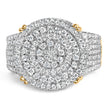 Men's 10K Yellow Gold 2-1/10 Cttw Diamond Concentric Circles Cocktail Ring