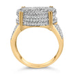 Men's 10K Yellow Gold 2-1/10 Cttw Diamond Concentric Circles Cocktail Ring