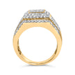 10K Yellow Gold 2-1/2 Cttw Diamond Pave Geometric Cocktail Ring