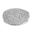 Men's 10K Yellow Gold 1 1/2 Cttw Diamond Cluster Dome Band Ring