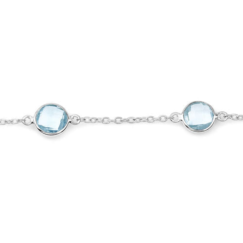 5.00 Carat Genuine Blue Topaz .925 Sterling Silver Bracelet - Bracelets - Custom Crafting Alliance, LLC