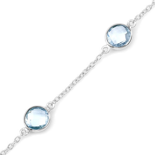 5.00 Carat Genuine Blue Topaz .925 Sterling Silver Bracelet - Bracelets - Custom Crafting Alliance, LLC
