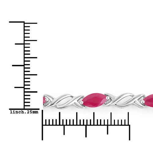 5.00 Carat Genuine Ruby 10K White Gold Bracelet - Bracelets - Custom Crafting Alliance, LLC
