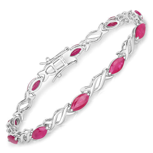 5.00 Carat Genuine Ruby 10K White Gold Bracelet - Bracelets - Custom Crafting Alliance, LLC