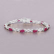 5.00 Carat Genuine Ruby 10K White Gold Bracelet - Bracelets - Custom Crafting Alliance, LLC
