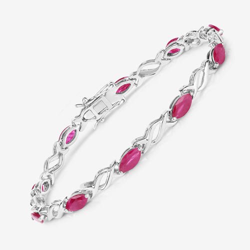 5.00 Carat Genuine Ruby 10K White Gold Bracelet - Bracelets - Custom Crafting Alliance, LLC