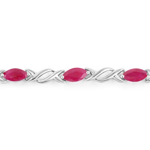 5.00 Carat Genuine Ruby 10K White Gold Bracelet - Bracelets - Custom Crafting Alliance, LLC