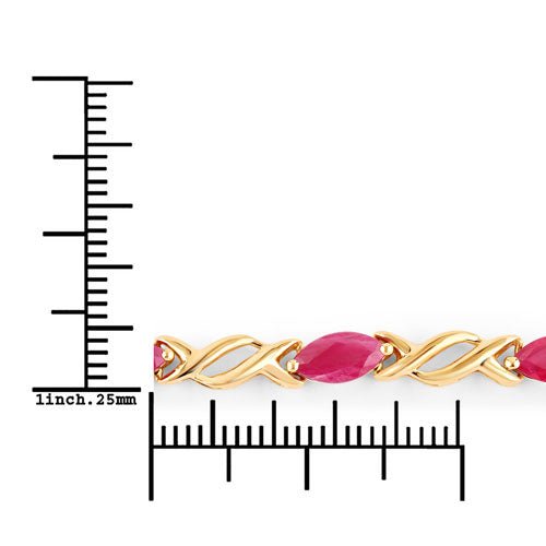 5.00 Carat Genuine Ruby 10K Yellow Gold Bracelet - Bracelets - Custom Crafting Alliance, LLC