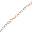 10K Rose Gold 1/2 cttw Diamond Cluster and Infinity Weave Link Bracelet (H-I Color, I2-I3 Clarity) - Size 7