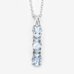 0.95 Carat Genuine Aquamarine and White Diamond .925 Sterling Silver Pendant